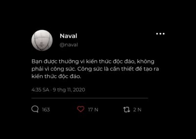 Bạn được thưởng vì kiến thức độc đáo, không phải vì công sức.